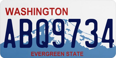 WA license plate ABQ9734