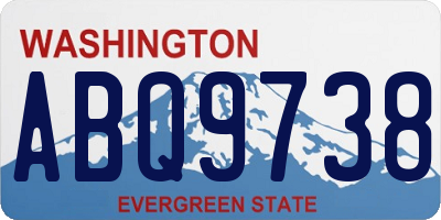 WA license plate ABQ9738