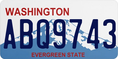 WA license plate ABQ9743