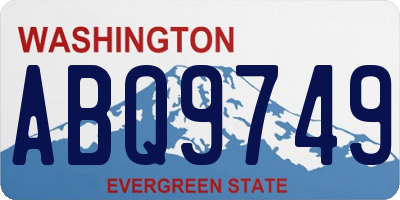 WA license plate ABQ9749