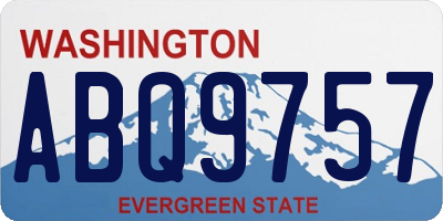 WA license plate ABQ9757
