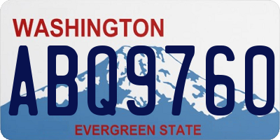 WA license plate ABQ9760