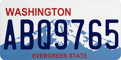 WA license plate ABQ9765