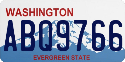 WA license plate ABQ9766