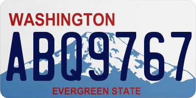 WA license plate ABQ9767