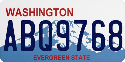 WA license plate ABQ9768