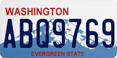 WA license plate ABQ9769