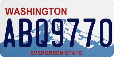 WA license plate ABQ9770