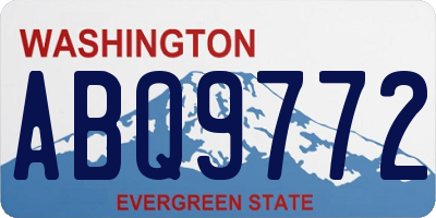 WA license plate ABQ9772