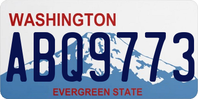 WA license plate ABQ9773