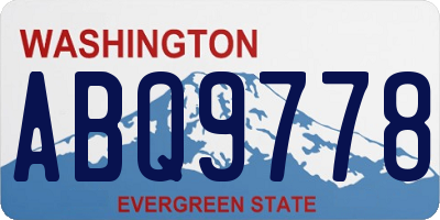 WA license plate ABQ9778