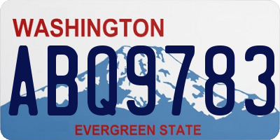 WA license plate ABQ9783