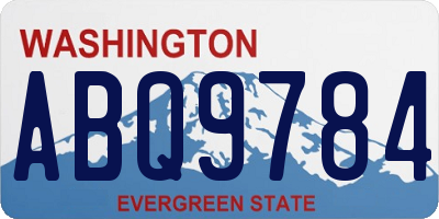 WA license plate ABQ9784