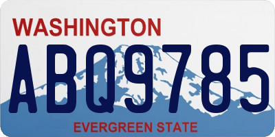 WA license plate ABQ9785