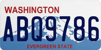 WA license plate ABQ9786