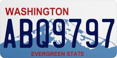 WA license plate ABQ9797