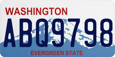 WA license plate ABQ9798