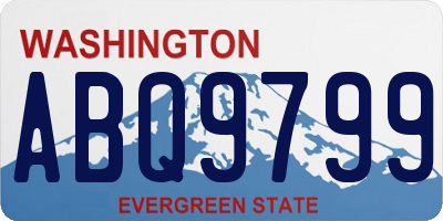 WA license plate ABQ9799