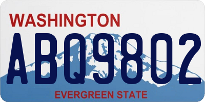 WA license plate ABQ9802
