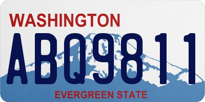 WA license plate ABQ9811