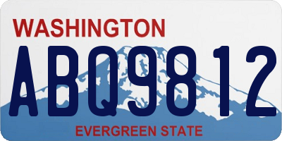 WA license plate ABQ9812