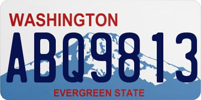 WA license plate ABQ9813