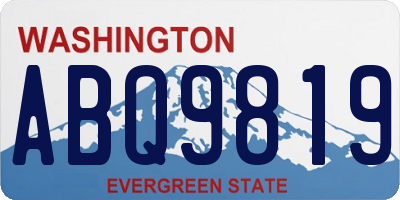 WA license plate ABQ9819