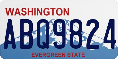 WA license plate ABQ9824