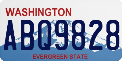 WA license plate ABQ9828