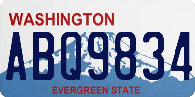 WA license plate ABQ9834