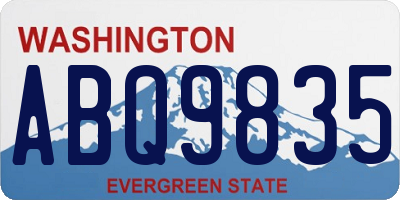 WA license plate ABQ9835