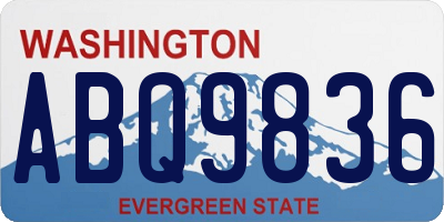 WA license plate ABQ9836