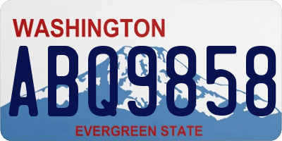 WA license plate ABQ9858