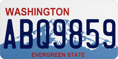 WA license plate ABQ9859