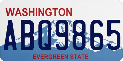 WA license plate ABQ9865
