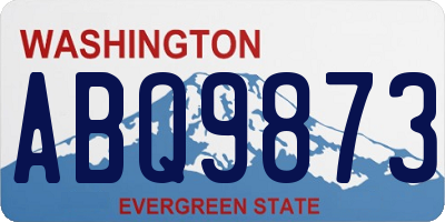 WA license plate ABQ9873