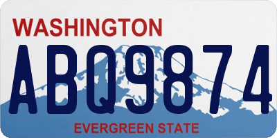 WA license plate ABQ9874
