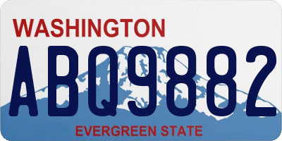 WA license plate ABQ9882