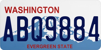 WA license plate ABQ9884
