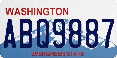 WA license plate ABQ9887