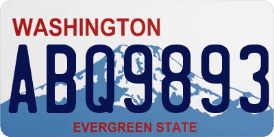 WA license plate ABQ9893