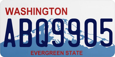 WA license plate ABQ9905