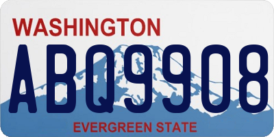 WA license plate ABQ9908