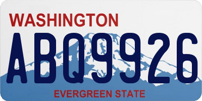 WA license plate ABQ9926