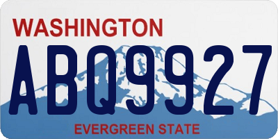 WA license plate ABQ9927