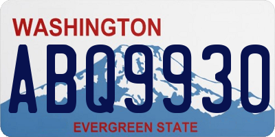 WA license plate ABQ9930