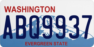 WA license plate ABQ9937