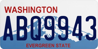 WA license plate ABQ9943