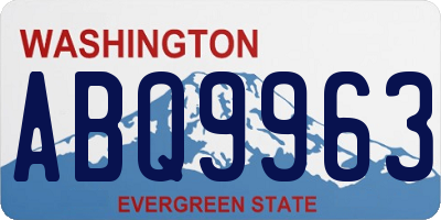 WA license plate ABQ9963