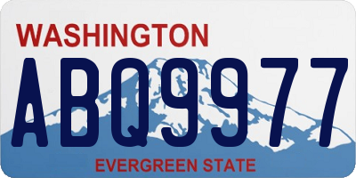 WA license plate ABQ9977